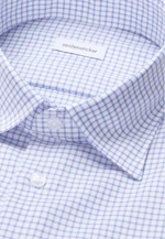 Shaped Business Hemd Karo in Mittelblau |  Seidensticker Onlineshop