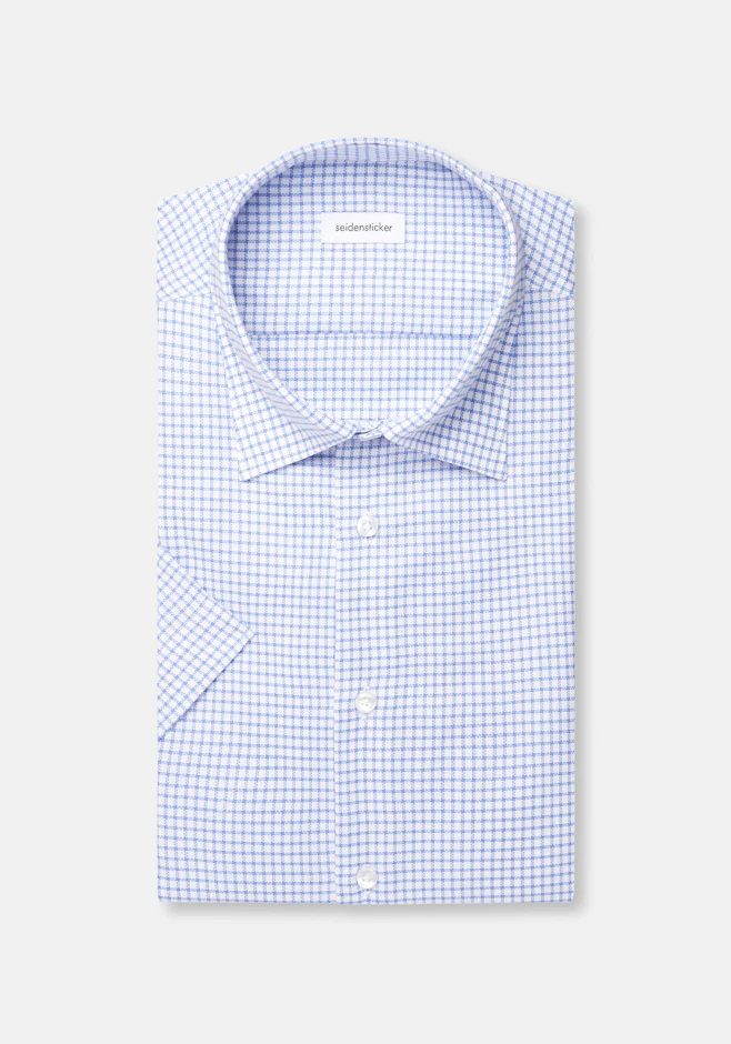 Shaped Business Hemd Karo in Mittelblau | Seidensticker Onlineshop
