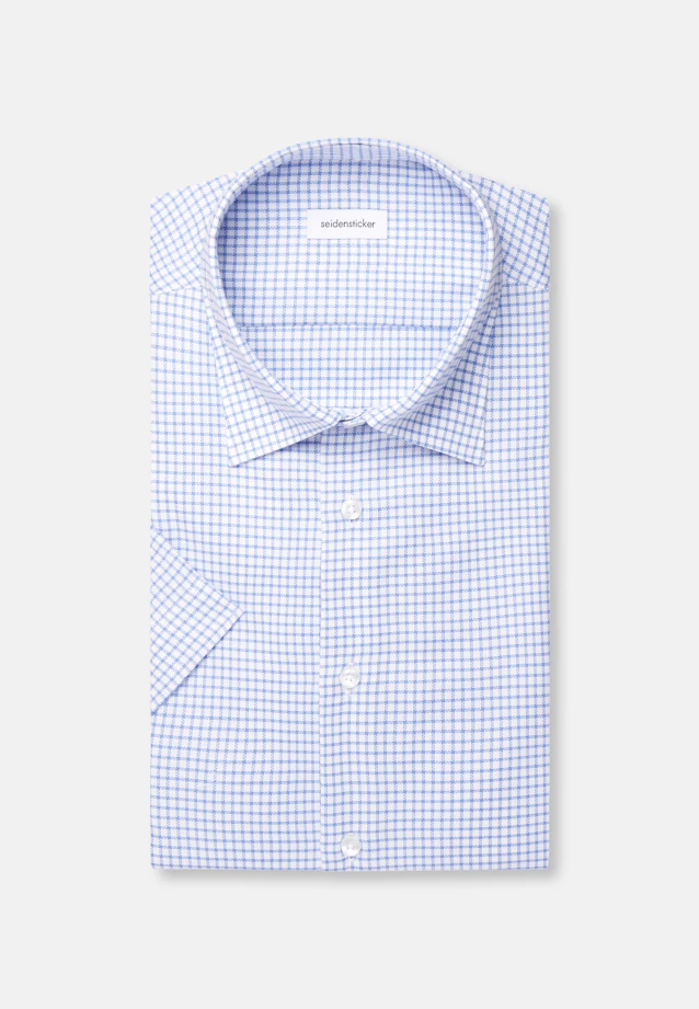 Shaped Business Hemd Karo in Mittelblau |  Seidensticker Onlineshop