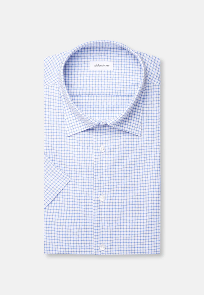 Shaped Business shirt Check in Mittelblau | Seidensticker online shop