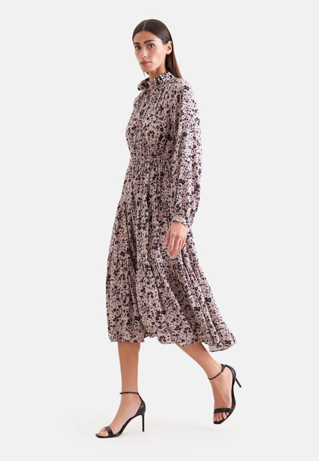 Satiniertes Rüschenkleid mit Stufen in Rosa |  Seidensticker Onlineshop