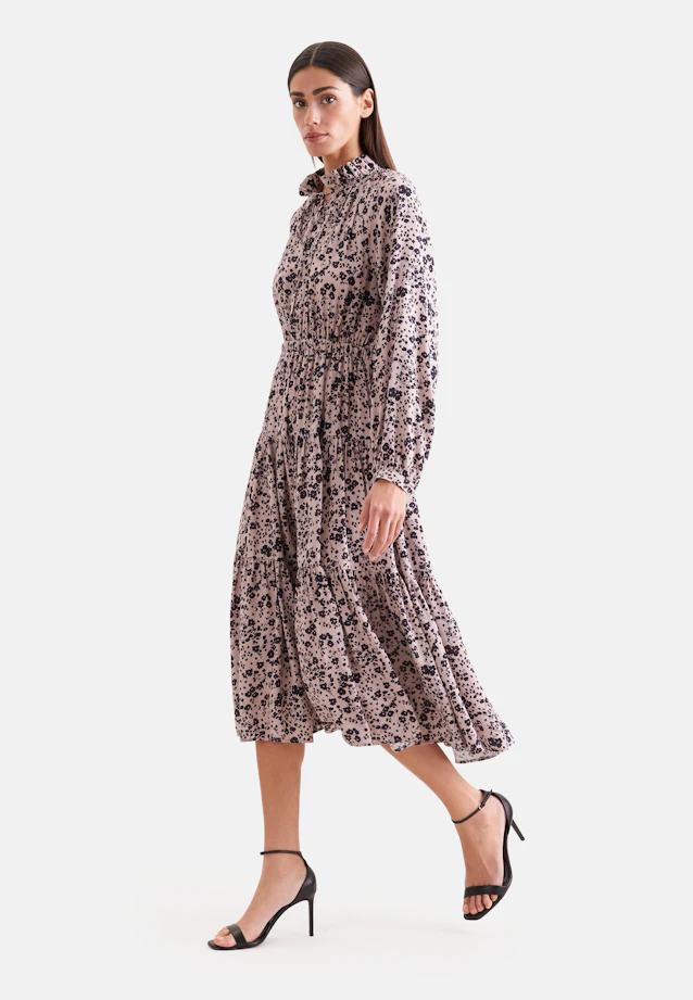 Satiniertes Rüschenkleid mit Stufen in Rosa |  Seidensticker Onlineshop