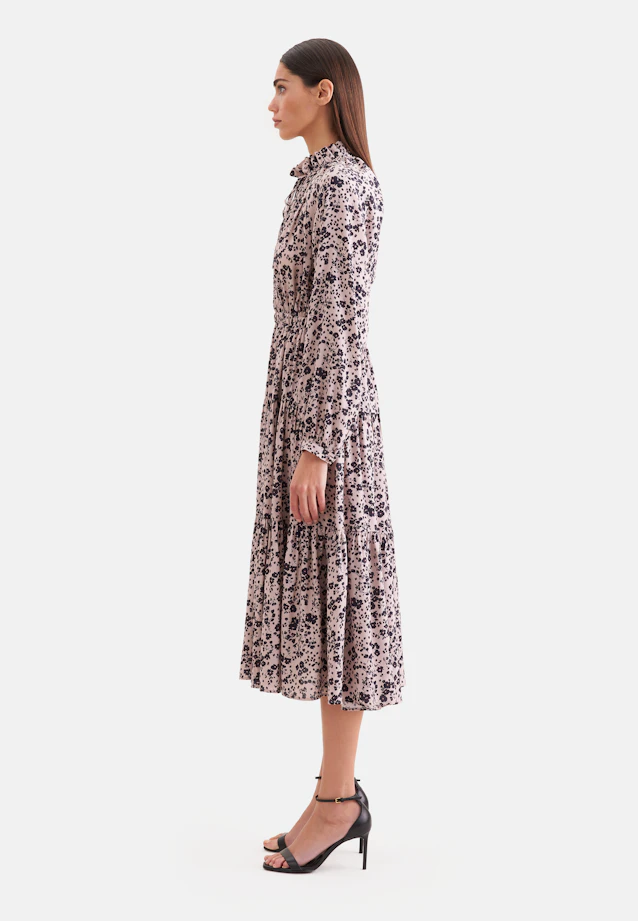 Satiniertes Rüschenkleid mit Stufen in Rosa |  Seidensticker Onlineshop