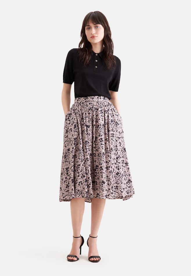 Weit schwingender Rock mit Taillenbund in Rosa | Seidensticker Onlineshop