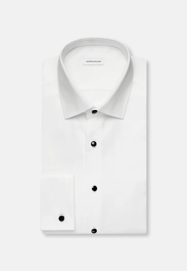 Slim Tuxedo shirt Uni in Weiß | Seidensticker online shop