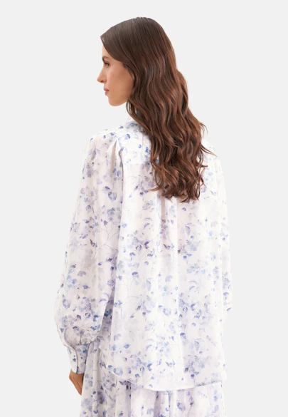 Hemdbluse mit Print aus Baumwollvoile in Hellblau |  Seidensticker Onlineshop
