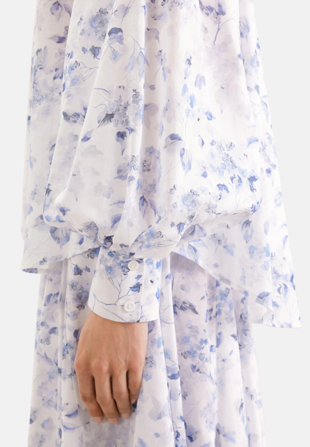 Chemisier avec motif en coton voile in Bleu Clair |  Seidensticker Onlineshop