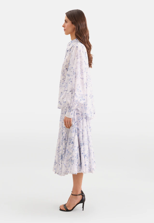 Hemdbluse mit Print aus Baumwollvoile in Hellblau |  Seidensticker Onlineshop