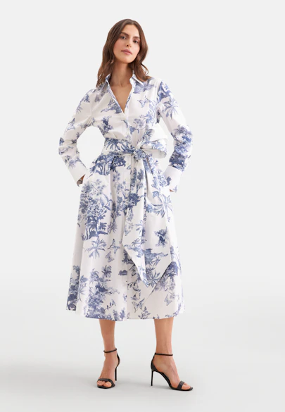 Robe-chemise imprimée en coton in Bleu Clair |  Seidensticker Onlineshop