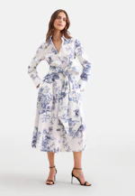 Hemdblusenkleid mit Print aus Baumwolle in Hellblau |  Seidensticker Onlineshop