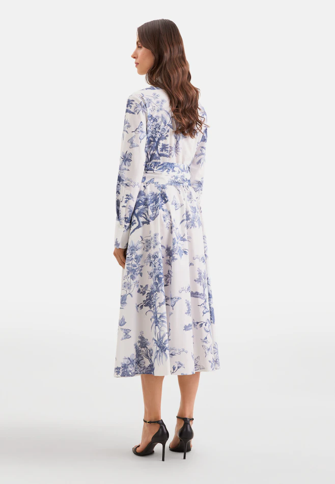 Hemdblusenkleid mit Print aus Baumwolle in Hellblau | Seidensticker Onlineshop