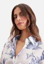 Hemdblusenkleid mit Print aus Baumwolle in Hellblau |  Seidensticker Onlineshop