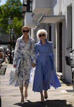 Hemdblusenkleid mit Print aus Baumwolle in Hellblau |  Seidensticker Onlineshop