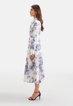 Hemdblusenkleid mit Print aus Baumwolle in Hellblau |  Seidensticker Onlineshop