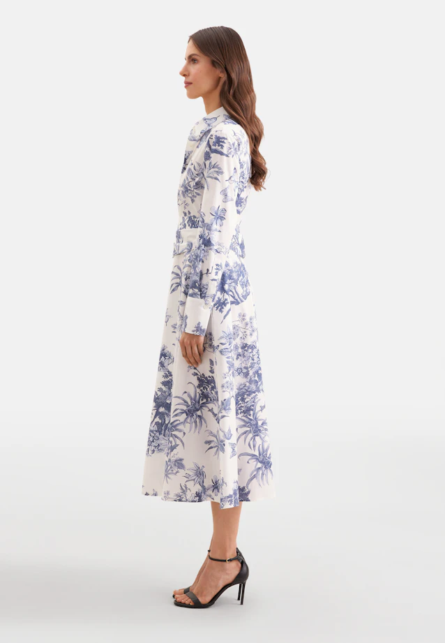 Hemdblusenkleid mit Print aus Baumwolle in Hellblau |  Seidensticker Onlineshop