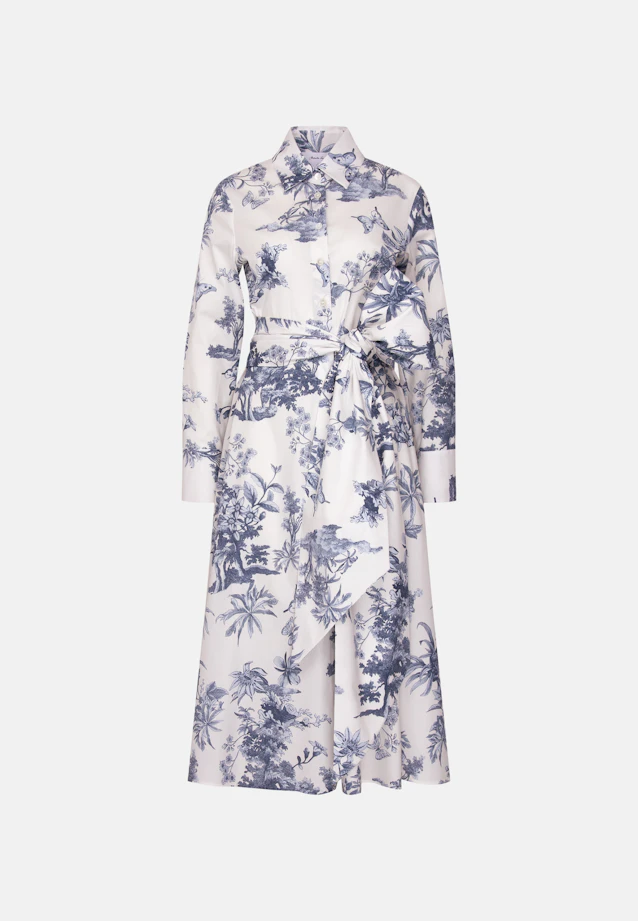 Hemdblusenkleid mit Print aus Baumwolle in Hellblau |  Seidensticker Onlineshop