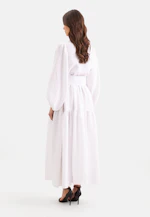 Stufenkleid mit V- Neck aus 100% Leinen in Weiß |  Seidensticker Onlineshop