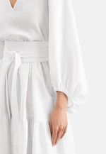 Stufenkleid mit V- Neck aus 100% Leinen in Weiß |  Seidensticker Onlineshop