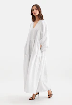 Stufenkleid mit V- Neck aus 100% Leinen in Weiß |  Seidensticker Onlineshop