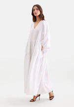 Robe à étages à col en V en 100 % lin in Blanc |  Seidensticker Onlineshop