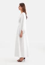 Stufenkleid mit V- Neck aus 100% Leinen in Weiß |  Seidensticker Onlineshop