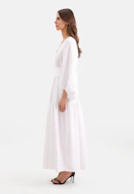 Robe à étages à col en V en 100 % lin in Blanc |  Seidensticker Onlineshop
