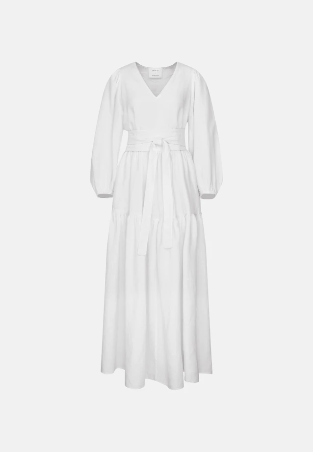 Stufenkleid mit V- Neck aus 100% Leinen in Weiß |  Seidensticker Onlineshop