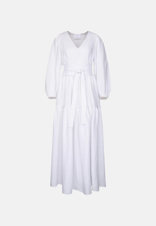 Robe à étages à col en V en 100 % lin in Blanc |  Seidensticker Onlineshop