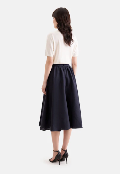 Jupe large et flottante avec ceinture faite de 100 % lin in Noir |  Seidensticker Onlineshop