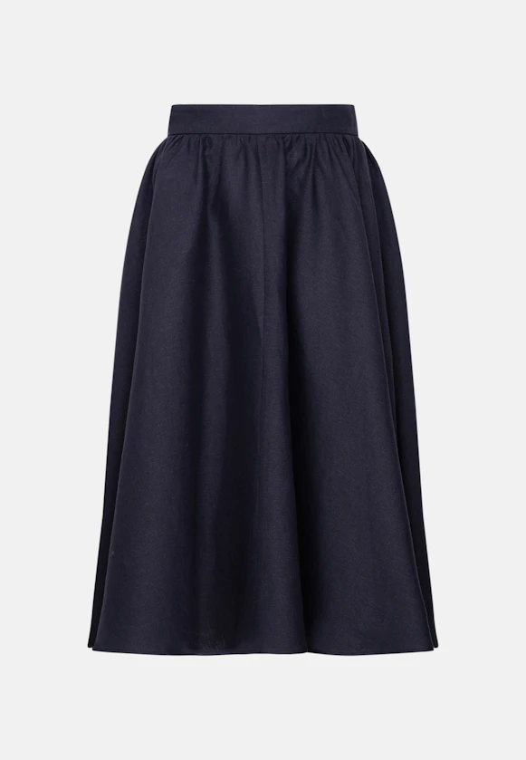 Wide swinging skirt with waistband made of 100% linen in Schwarz |  Seidensticker Onlineshop