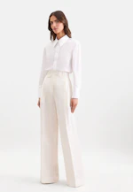 Pleated trousers made of 100% linen in Weiß |  Seidensticker Onlineshop