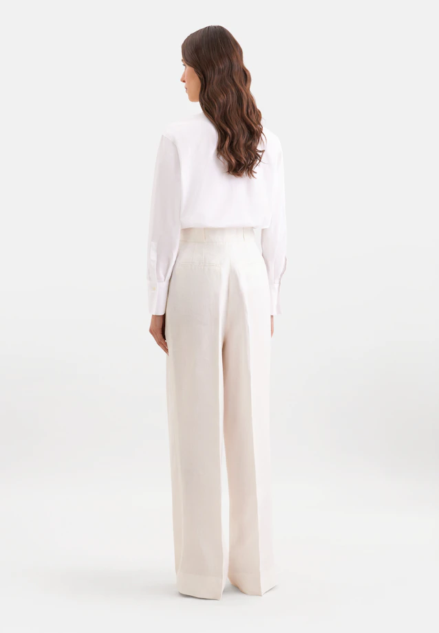 Pleated trousers made of 100% linen in Weiß |  Seidensticker Onlineshop