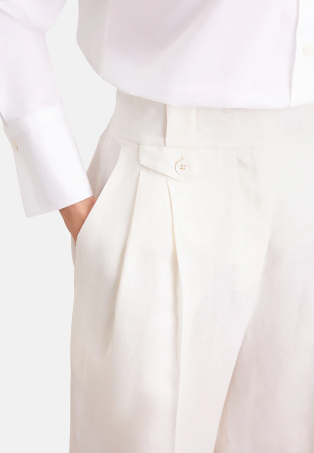 Bundfaltenhose aus 100% Leinen in Weiß |  Seidensticker Onlineshop
