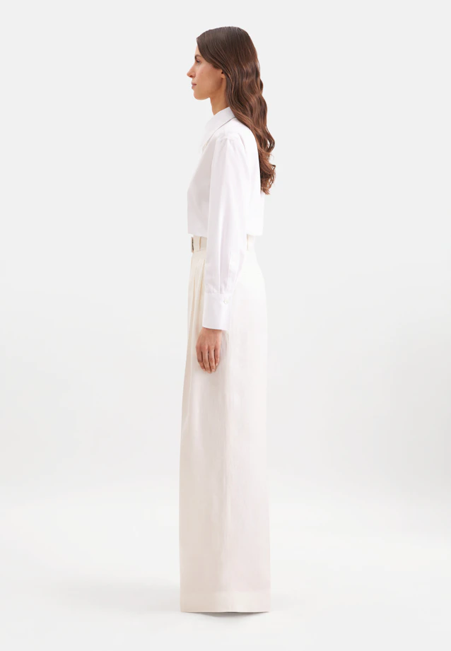 Pleated trousers made of 100% linen in Weiß |  Seidensticker Onlineshop