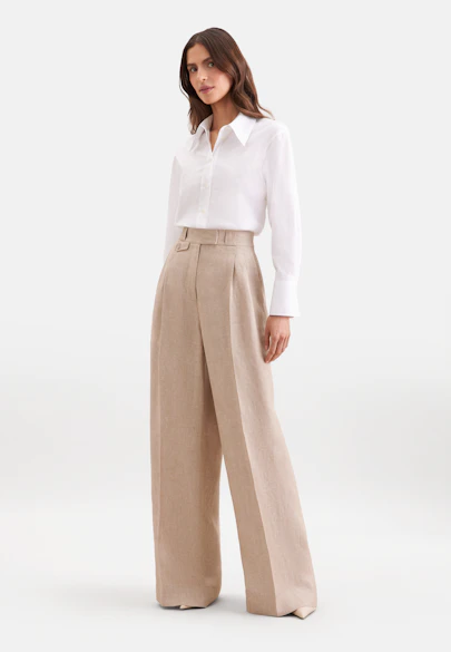 Bundfaltenhose aus 100% Leinen in Beige |  Seidensticker Onlineshop