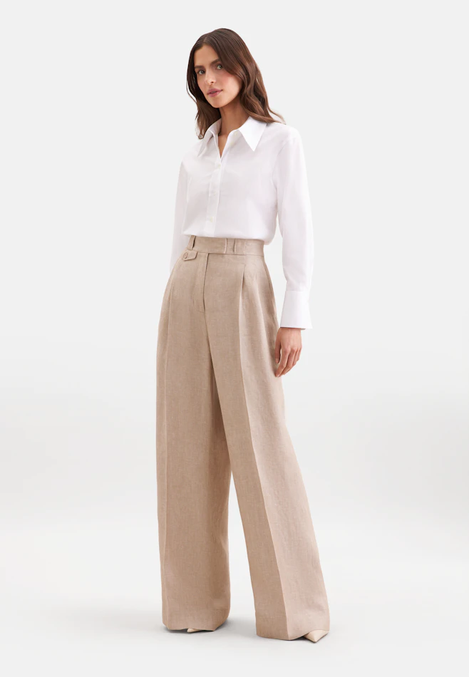 Bundfaltenhose aus 100% Leinen in Beige | Seidensticker Onlineshop