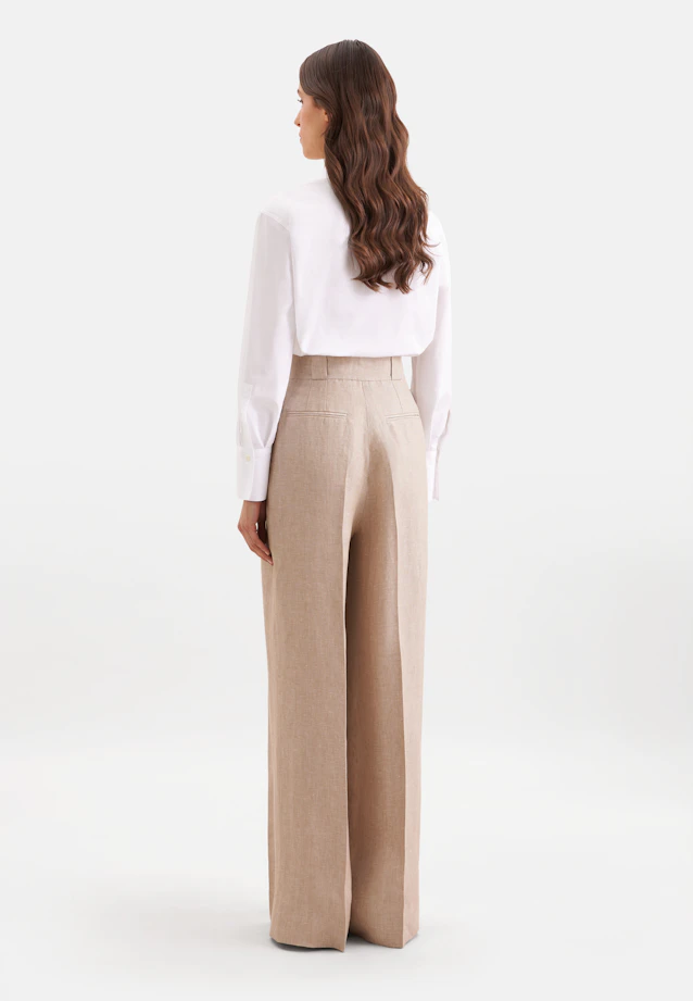 Pleated trousers made of 100% linen in Beige |  Seidensticker Onlineshop