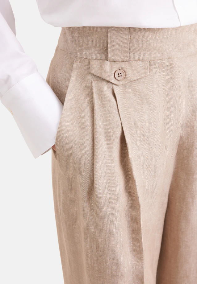 Bundfaltenhose aus 100% Leinen in Beige |  Seidensticker Onlineshop