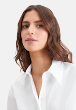 Hemdbluse mit abnehmbarer Schluppe aus Cotton Twill in Weiß |  Seidensticker Onlineshop