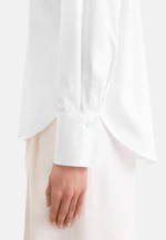 Hemdbluse mit abnehmbarer Schluppe aus Cotton Twill in Weiß |  Seidensticker Onlineshop