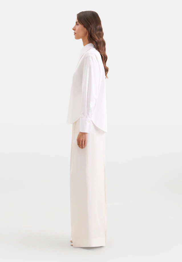 Shirt blouse with detachable bow made of cotton twill in Weiß |  Seidensticker Onlineshop