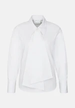 Hemdbluse mit abnehmbarer Schluppe aus Cotton Twill in Weiß |  Seidensticker Onlineshop