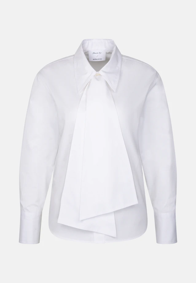 Chemisier avec nœud détachable en sergé de coton in Blanc |  Seidensticker Onlineshop