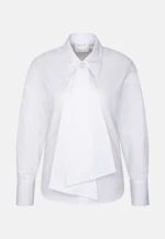 Hemdbluse mit abnehmbarer Schluppe aus Cotton Twill in Weiß |  Seidensticker Onlineshop