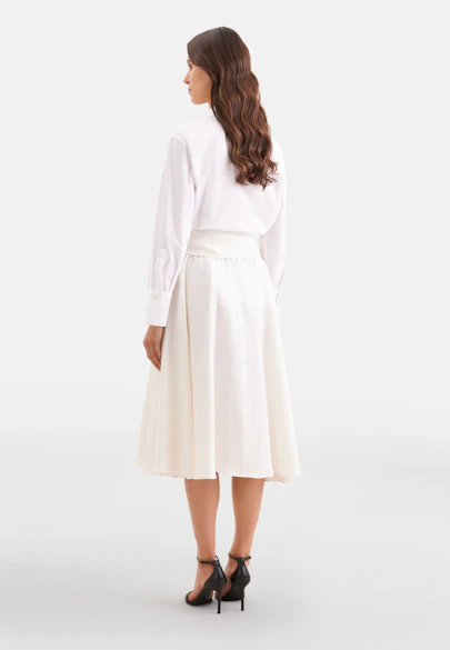 Jupe large et flottante avec ceinture de taille en 100 % lin in Blanc |  Seidensticker Onlineshop
