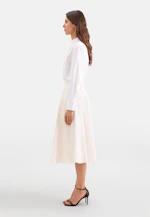 Wide swinging skirt with waist belt made of 100% linen in Weiß |  Seidensticker Onlineshop