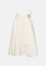 Wide swinging skirt with waist belt made of 100% linen in Weiß |  Seidensticker Onlineshop