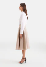 Wide swinging skirt with waist belt made of 100% linen in Beige |  Seidensticker Onlineshop