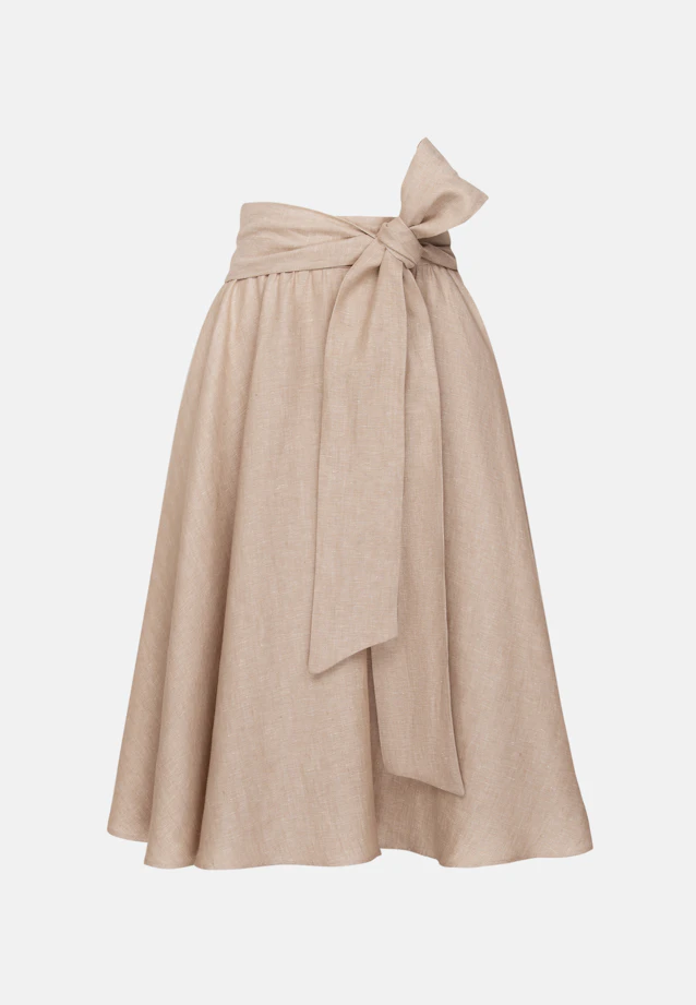 Wide swinging skirt with waist belt made of 100% linen in Beige |  Seidensticker Onlineshop