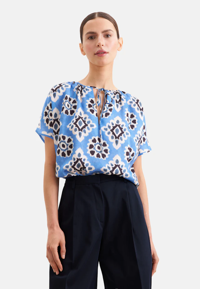 Satin blouse shirt in Mittelblau |  Seidensticker Onlineshop